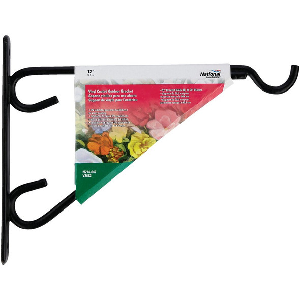 National Hardware 12 In. Black Vinyl-Coated Steel Plant Hanger Bracket N274-647 734233