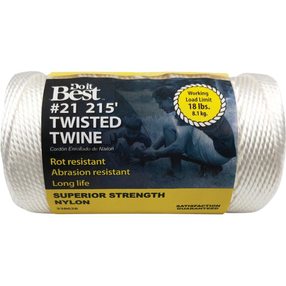 Do it Best #21 x 215 Ft. White Nylon Twisted Twine 338628