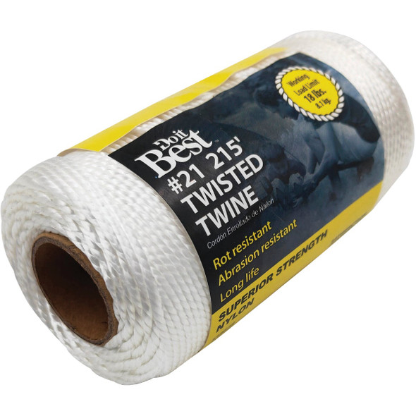 Do it Best #21 x 215 Ft. White Nylon Twisted Twine Do it Best #21 x 215 Ft. White Nylon Twisted Twine