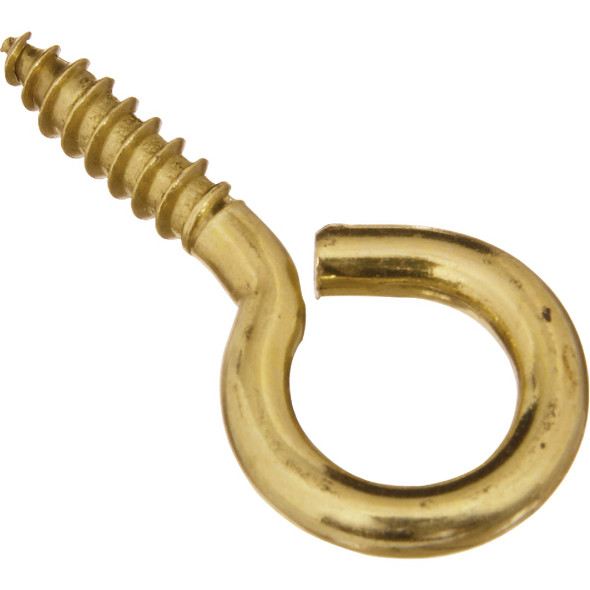 National Hardware #8 Brass Large Screw Eye (3-Count) N119-362