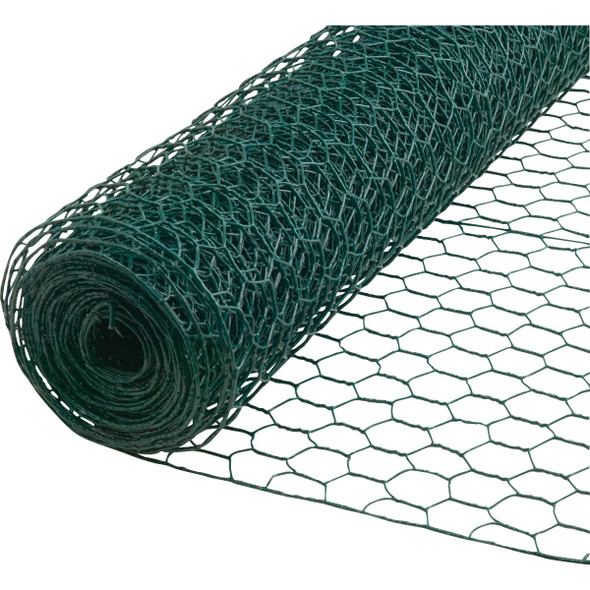 1 In. x 36 In. H. x 25 Ft. L. Green Vinyl-Coated Poultry Netting 741914