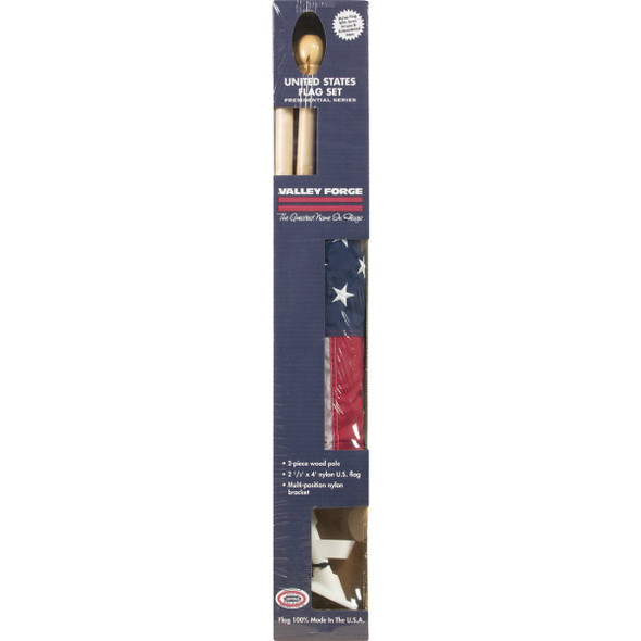Valley Forge 2.5 Ft. x 4 Ft. Nylon American Flag & 5 Ft. Pole Kit DFS1USA-1 819476
