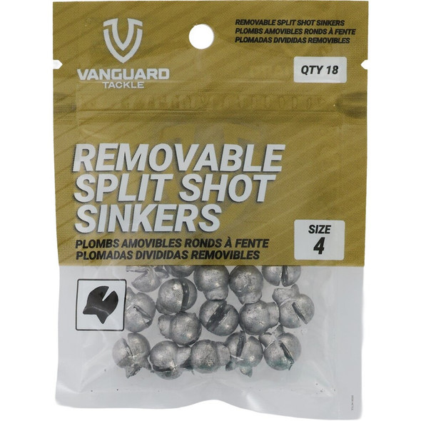 Vanguard Size 4 Removable Split Shot Sinker (18-Pack) VREMS4 834092
