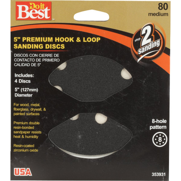 SIM Supply, Inc. 5" 80g Sanding Disc 7722004 353931