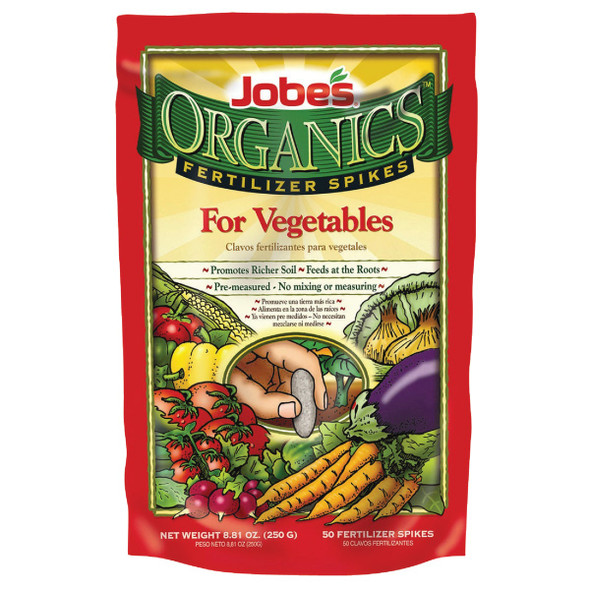 Jobe's Organic 2-7-4 Vegetable Fertilizer Spikes (50-Pack) 06028