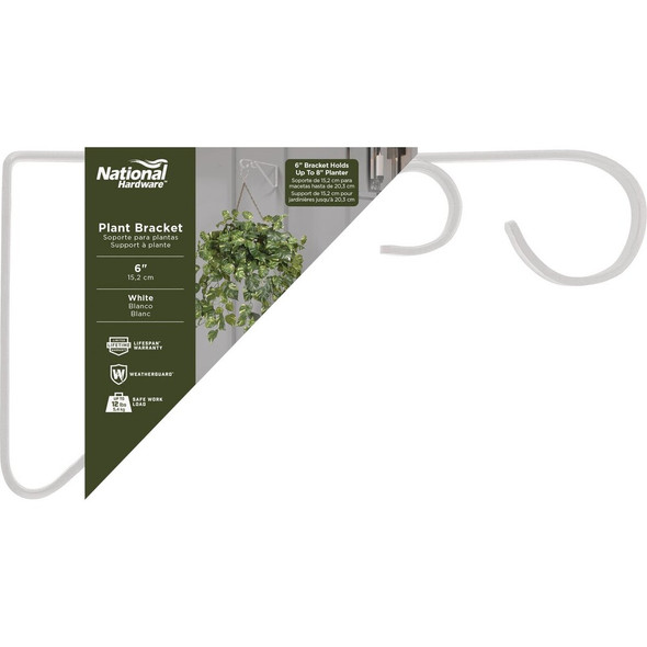 National Hardware 6 In. White Steel Hanging Plant Bracket N274-522 715387