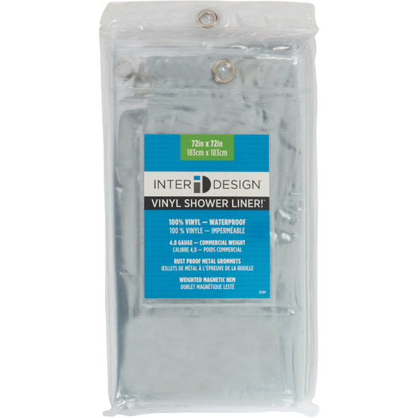 iDesign Gia 72 In. x 72 In. Clear Vinyl Shower Curtain Liner