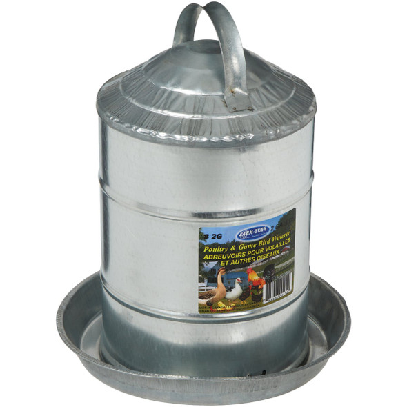 Farm-Tuff 2 Gal. Galvanized Poultry Fountain 2G