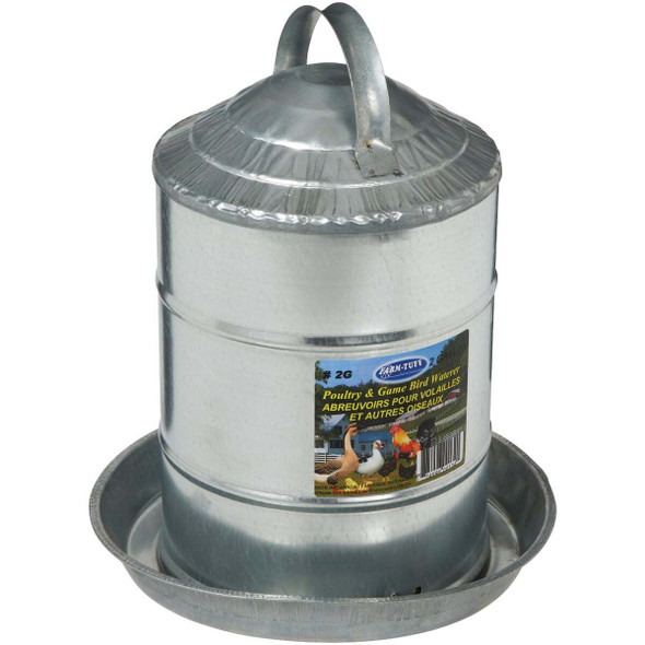 Farm-Tuff 2 Gal. Galvanized Poultry Fountain 2G