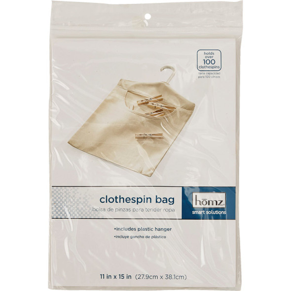 Whitmor 15 In. x 11 In. Cotton Canvas Clothespin Bag Whitmor 15 In. x 11 In. Cotton Canvas Clothespin Bag