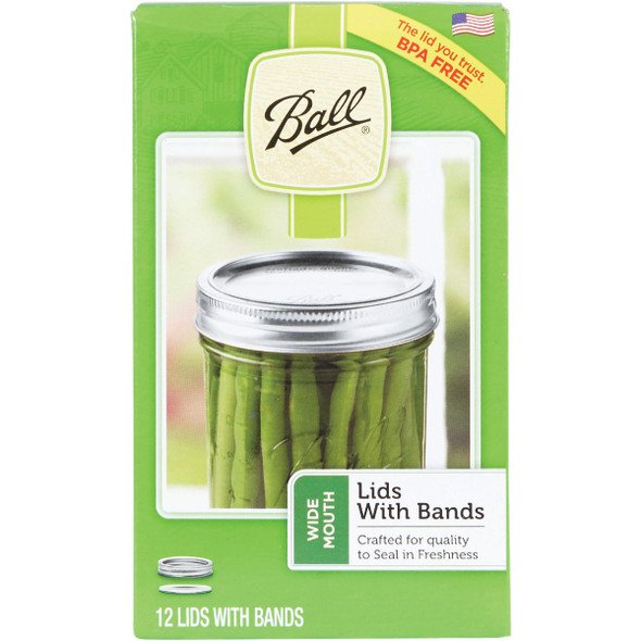 Ball Wide Mouth Dome Canning Lid with Band (12-Count) Ball Wide Mouth Dome Canning Lid with Band (12-Count)