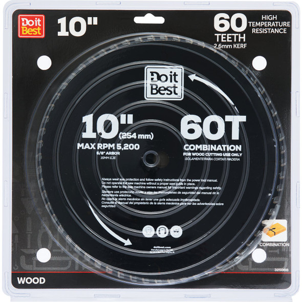 Do it Best 10 In. 60-Tooth Combination Circular Saw Blade QJDIB-CS-015