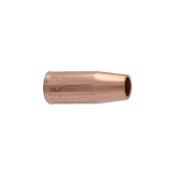 MIG Gun Nozzle, 1/8 in Recess, 1/2 in Bore, For Tweco® Style 21, Self-Insulated, Copper
