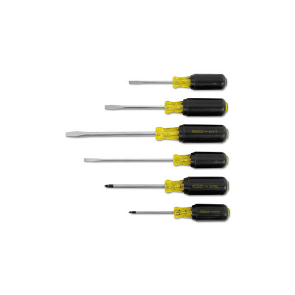 6 Pc Vinyl Grip Screwdriver Set, Phillips®, Slotted, #1, #2, 1/4 in, 3/16 in, 5/16 in