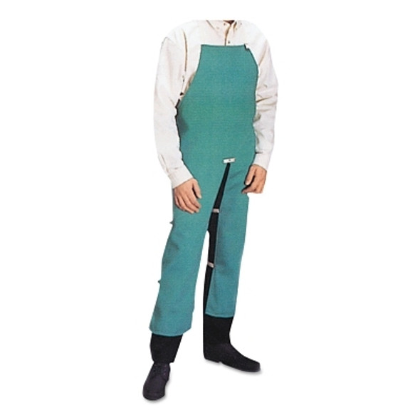 Cotton Sateen Split Leg Bib Apron, 24 in x 36 in, Cotton Sateen, Visual Green