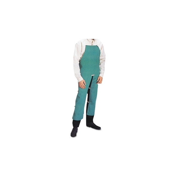 Cotton Sateen Split Leg Bib Apron, 24 in x 36 in, Cotton Sateen, Visual Green