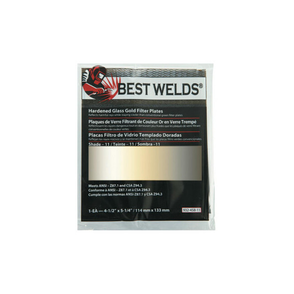 Hardened Glass Gold Filter Plate, Gold/11, 4.5 in x 5.25 in, SH11, Glass