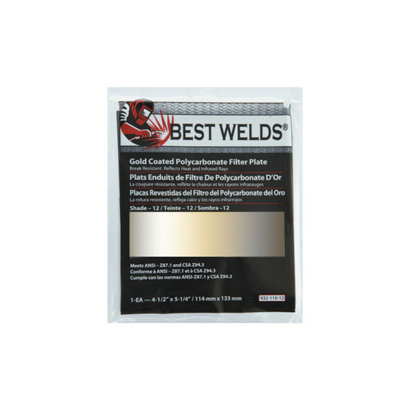 Gold Coated Filter Plate, Gold/12, 4-1/2 in x 5-1/4 in, Polycarbonate