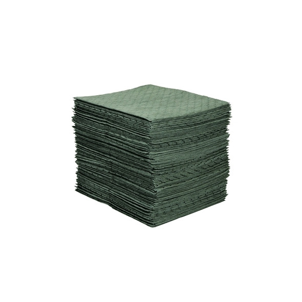 MRO Plus™ Absorbent, Absorbs 20.5 gal, 15 in W x 19 in L, Medium Weight, Perforated, 3-Ply, Pad