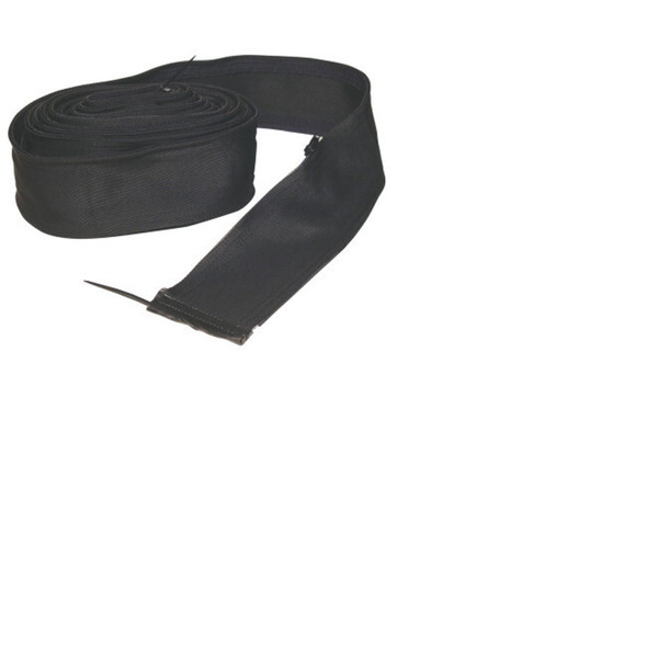 Cable Cover with Zipper, 3 in W, 22 ft L, Medium Size, Black Nylon