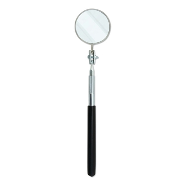 Telescoping Inspection Mirror, Round, 2-1/4 in dia, 10 in L to 14 in L