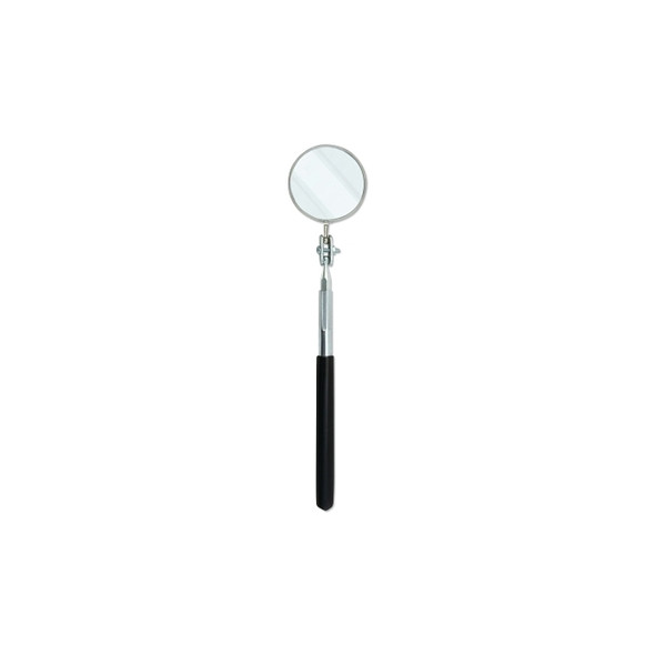 Telescoping Inspection Mirror, Round, 2-1/4 in dia, 10 in L to 14 in L