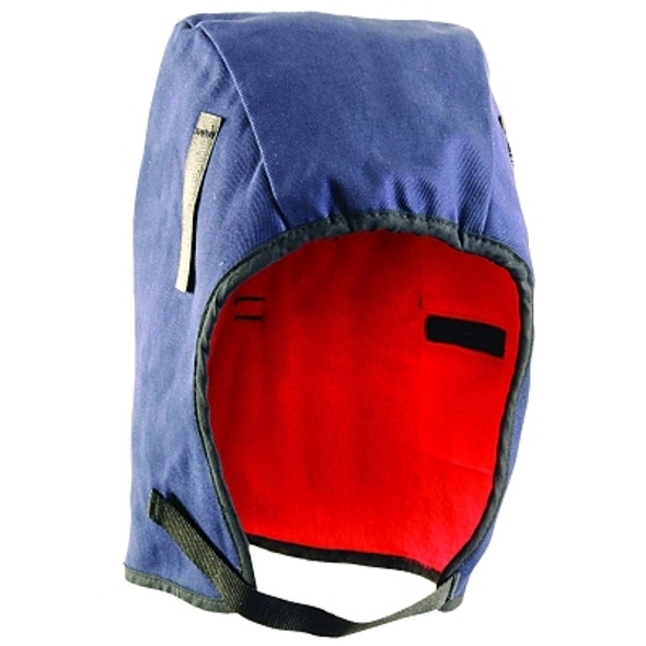 Fleece Lined Cotton Twill 2-Layer Winter Liner, Navy/Red, Classic Mid-Length