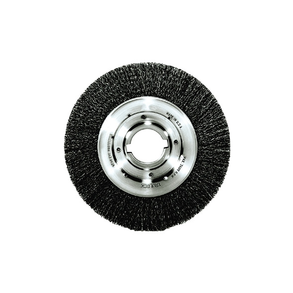 Medium-Face Crimped Wire Wheel, 8 in dia x 1 in W Face, 0.014 in Steel Wire, 4500 RPM