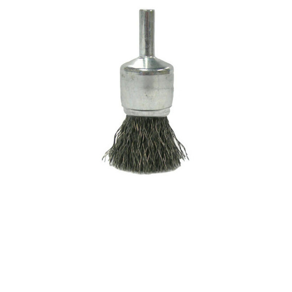 Crimped Wire Solid End Brush, Stainless Steel, 22,000 RPM, 3/4 in x 0.006 in Crimped Wire Solid End Brush, Stainless Steel, 22,000 RPM, 3/4 in x 0.006 in