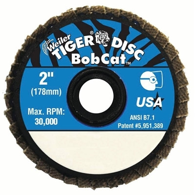 Bobcat Flat Style Flap Discs, 2 in, 60 Grit, 30,000 rpm