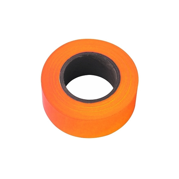 Flagging Tape, 1-3/16 in x 150 ft, Orange Glo