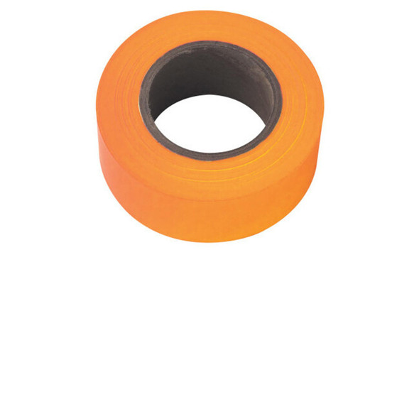 Flagging Tape, 1-3/16 in x 150 ft, Orange Glo