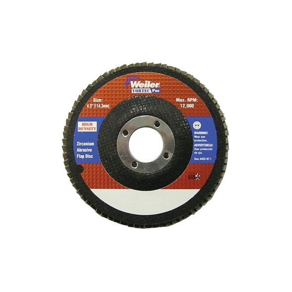 4-1/2" Vortec Pro High Density Abrasive Flap Disc, Flat