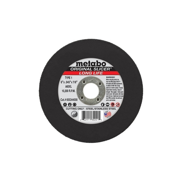 Original Slicer® Cutting Wheel, 6 in dia, 0.045 in Thick, 7/8 in Arbor, 36 Grit , AO