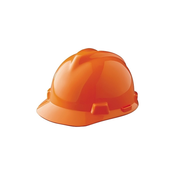 V-Gard® Slotted Hard Hat Cap, Fas-Trac® III Suspension, Hi-Viz Orange