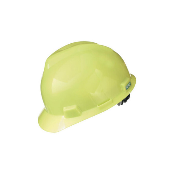 V-Gard® Slotted Hard Hat Cap, Fas-Trac® III Suspension, Hi-Viz Yellow Green