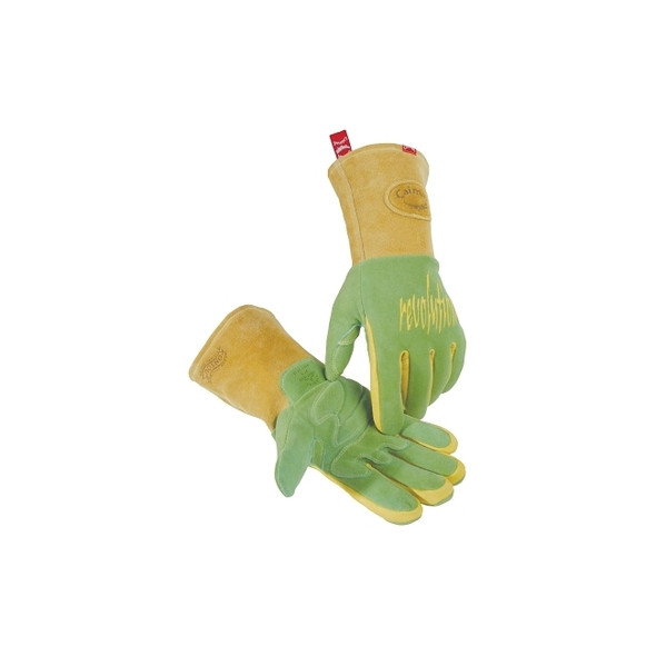 1816 revolution® Deerskin FR Foam Fleece Lined MIG/Stick Welding Gloves, X-Large, Green/Gold