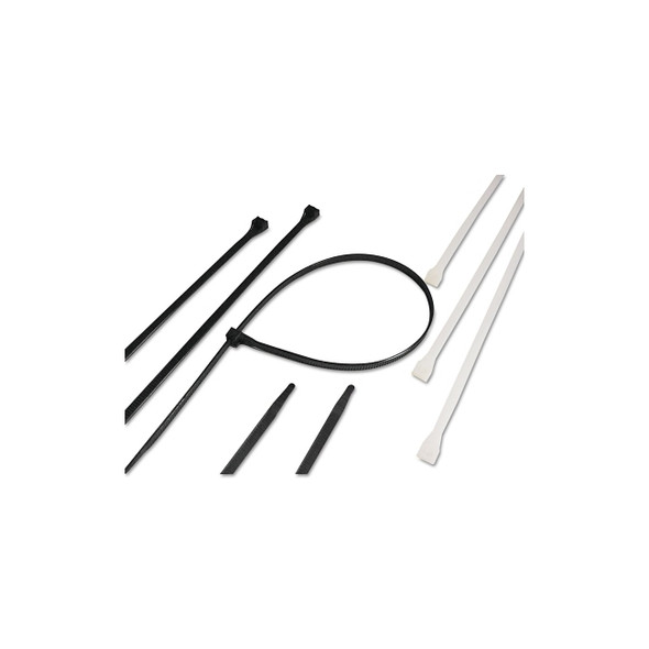 Heavy-Duty Cable Ties, 120lb Tensile Strength, 8 in L, Black, 100 /Bag