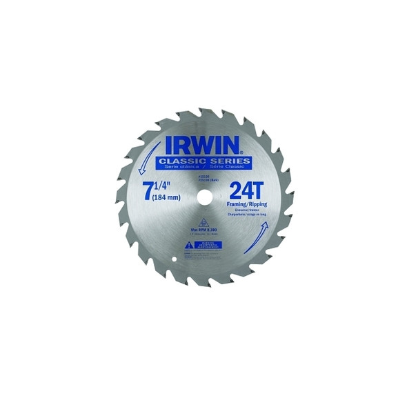 Classic Series Portable Corded Carbide Saw Blade, 7-1/4 in dia, 24 Tooth Ct