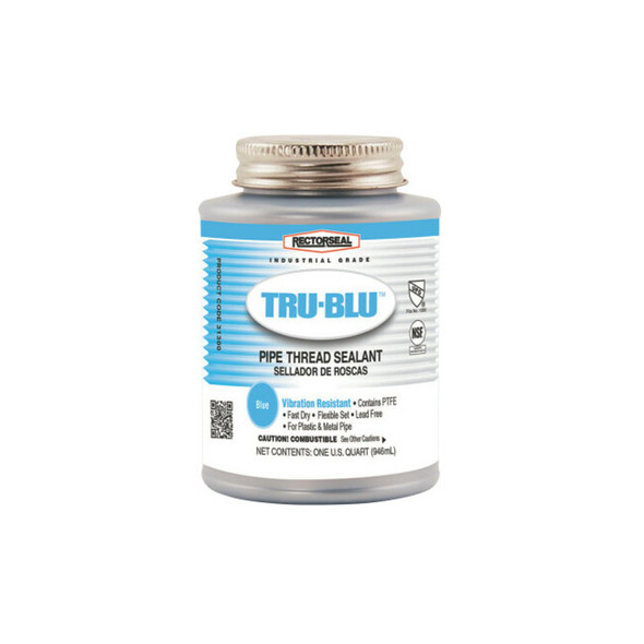 Tru-Blu™ Pipe Thread Sealant, 1 Quart Can, Blue