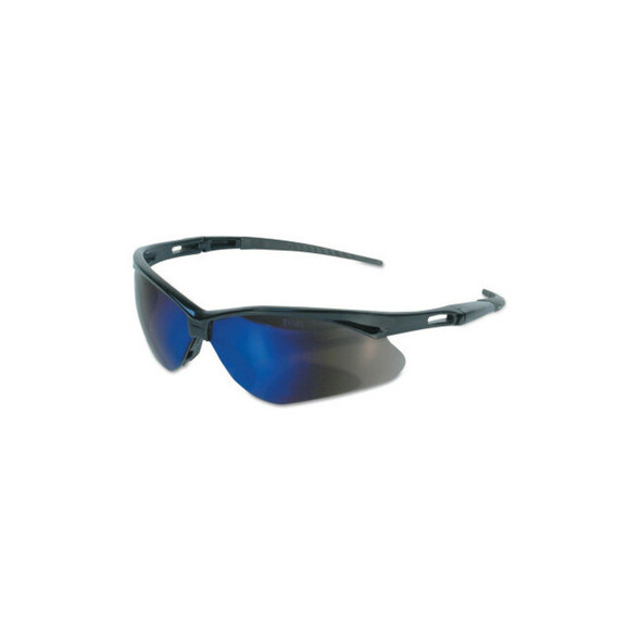 V30 Nemesis™ Safety Glasses, Blue Mirror, Polycarbonate Lens, Mirror, Black Frame/Temple, Nylon