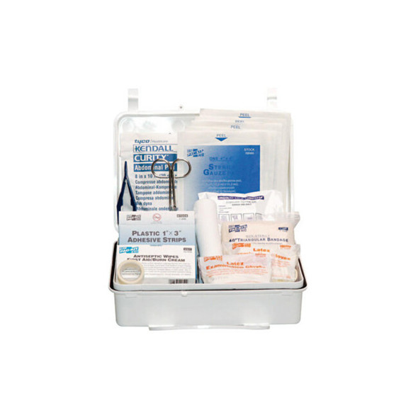 25 Person Industrial First Aid Kit, Weatherproof Plastic Case, Wall Mount