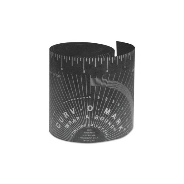 Wrap-A-Round® Ruler, Medium, 3.88 in W, 4 ft L, Cold/Heat Resistant, Black