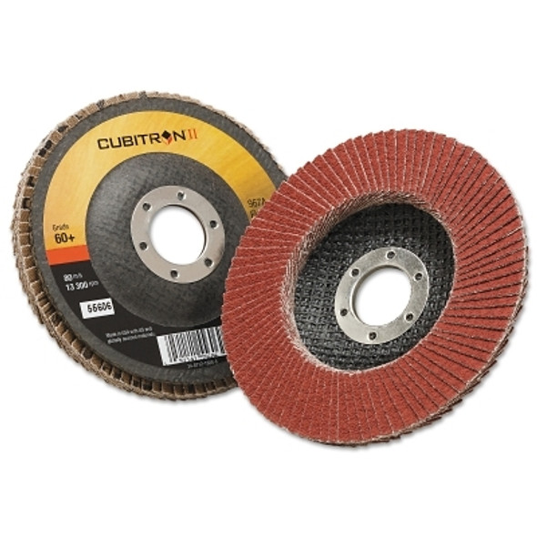 Cubitron II™ Flap Disc 967A, 4-1/2 in dia, 60 Grit, 7/8 in Arbor, 13,300 RPM, Type 27 Cubitron II™ Flap Disc 967A, 4-1/2 in dia, 60 Grit, 7/8 in Arbor, 13,300 RPM, Type 27