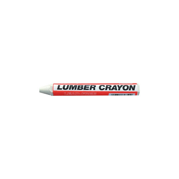 Lumber Crayon #200, 1/2 in dia, 4.75 in L, White
