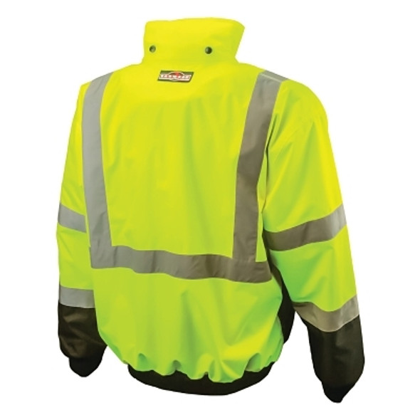 SJ110B Two-in-One High Visibility Bomber Safety Jacket, 2XL, Polyester, Green