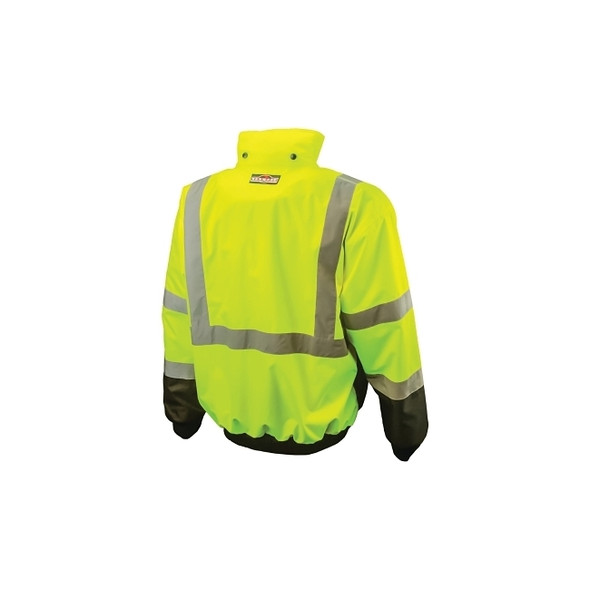 SJ110B Two-in-One High Visibility Bomber Safety Jacket, 2XL, Polyester, Green