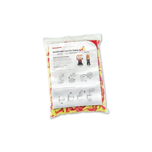 Earplug Dispenser Refill, Foam, Magenta/Yellow, Uncorded