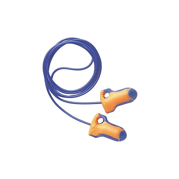 Laser Trak® Detectable Earplugs, Foam, Blue/Orange, Corded