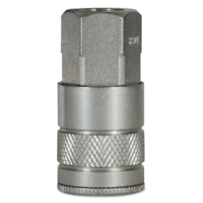 Air Chief Industrial Semi-Auto Coupler, Pipe Thread, 1/2 in Body Size, 1/2 in (NPT) F, Brass